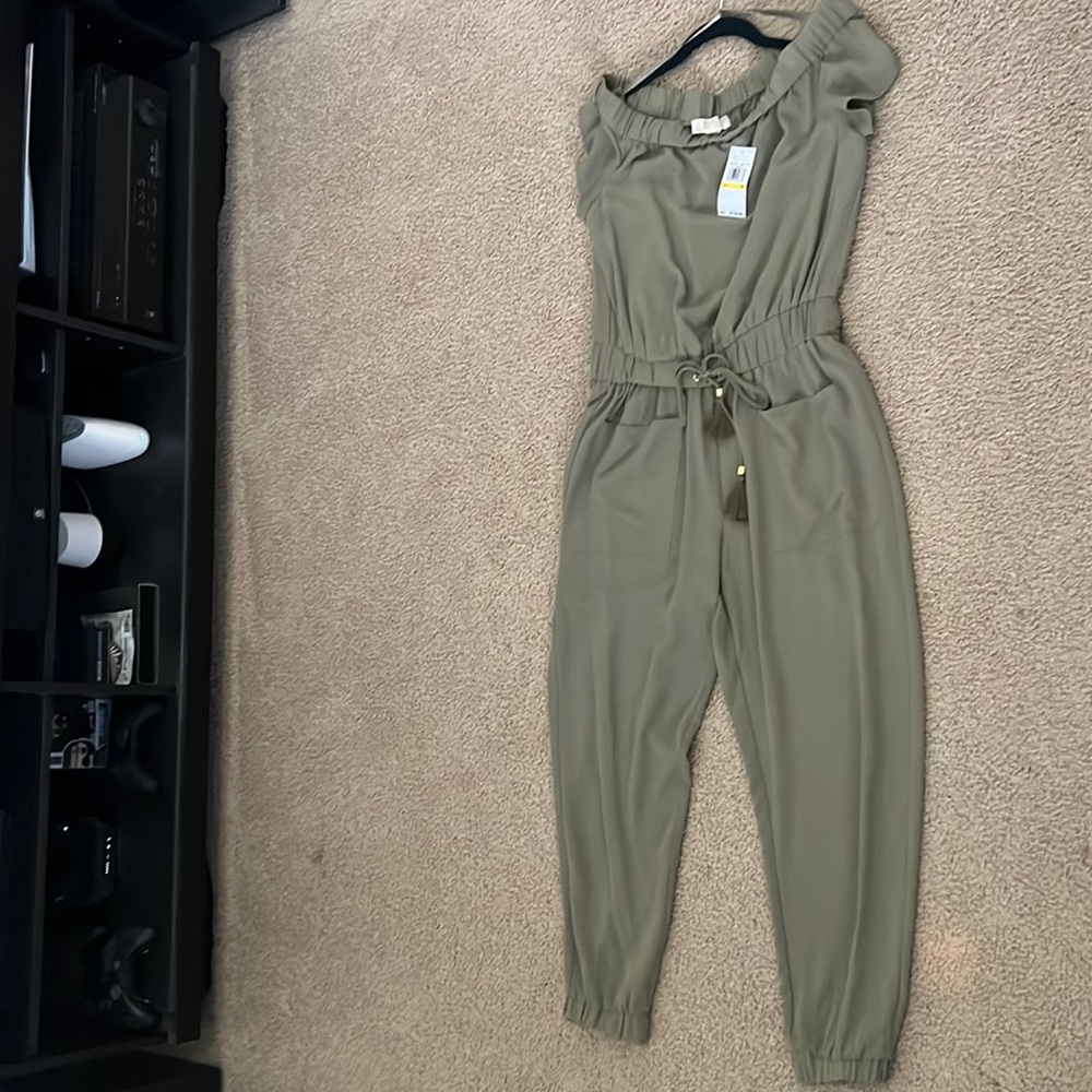 NWT Michael Kors Safari green jumpsuit - Picture 1 of 5